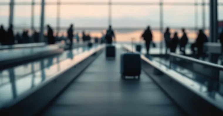 Illustration: travellers and aircraft at an airport, for the Air Arabia page